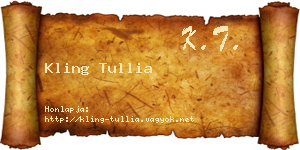 Kling Tullia névjegykártya
